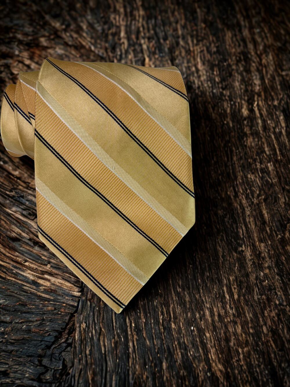 Pronto Uomo Gold Silk Neck Tie Multi Colored Diagonal
